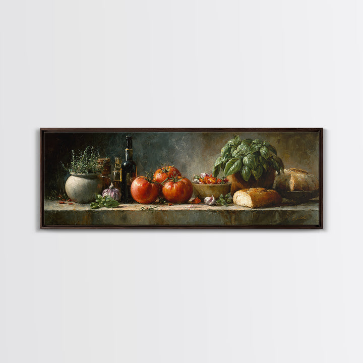 Blackboard Menu Feeling Without Readable Text Canvas Print, Restaurant Art, Food Art, Restaurant Decor, Oil Painting, Bistro, RES-3x1-61