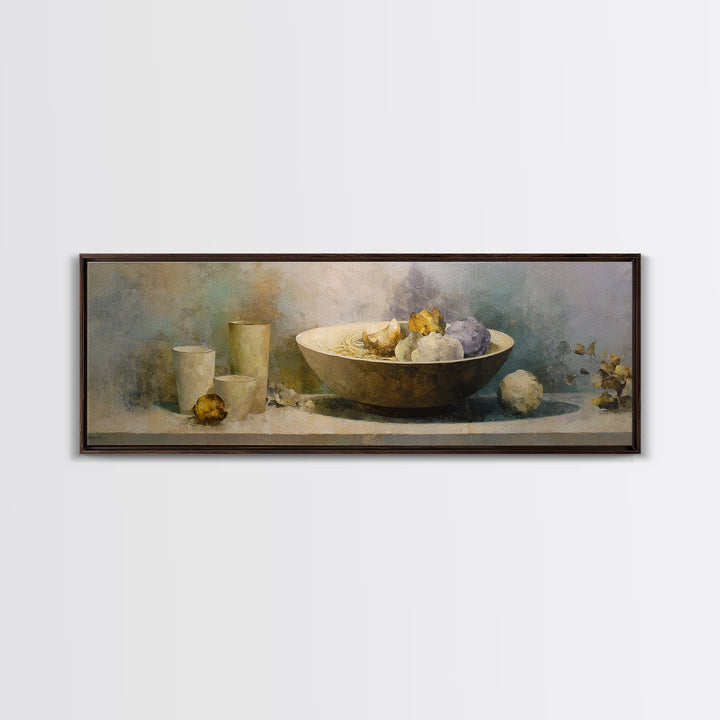 Seafood Lobster and Shell Arrangement Canvas Print, Restaurant Art, Textured Painting, Restaurant Decor, Fine Art, Bistro, RES-3x1-96