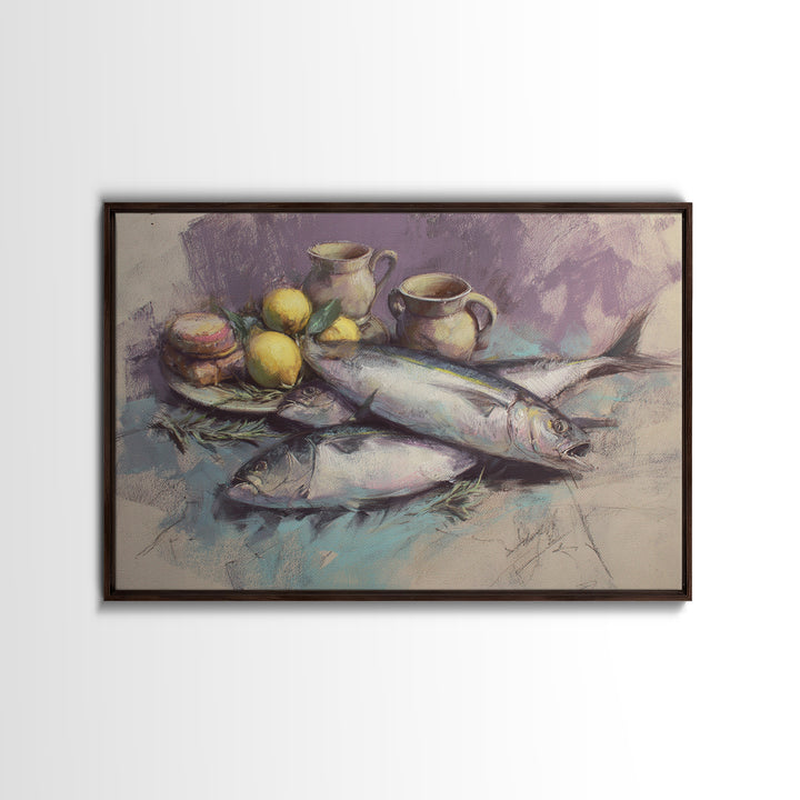 Seafood Lobster and Shell Arrangement Canvas Print, Restaurant Art, Canvas Print, Restaurant Decor, Fine Art, Bistro, RES-3x2-12