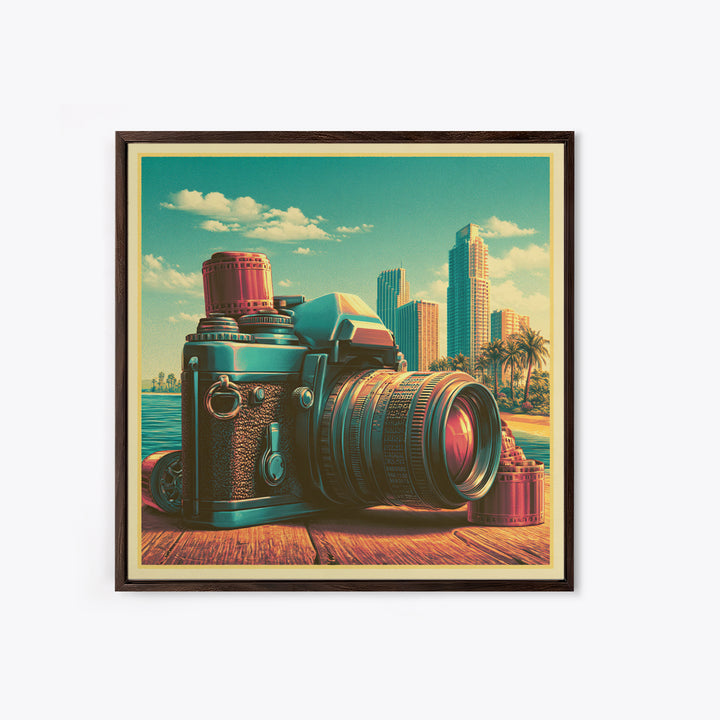 Old Camera Still Life Canvas Print, Retro Art, Modern Decor, Living Room Decor, Fine Art, Retro, Home Decor, Poster, Wall Decor, RET-1x1-86