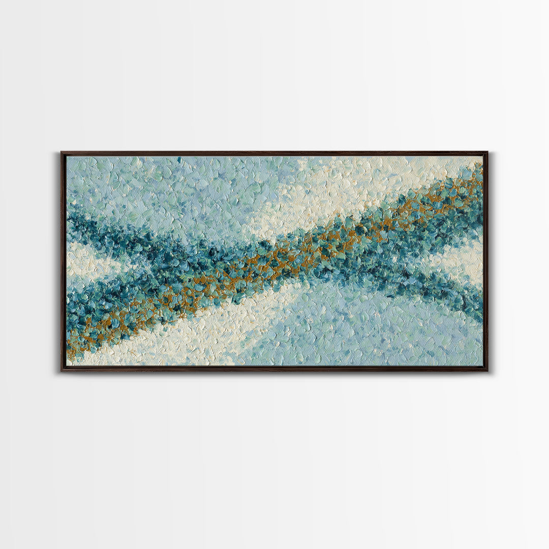 70s Sunset Stripes Framed Canvas Print, Retro Art, Print, Living Room Decor, Watercolor Art, Retro, Abstract Wall Art, RET-2x1-23