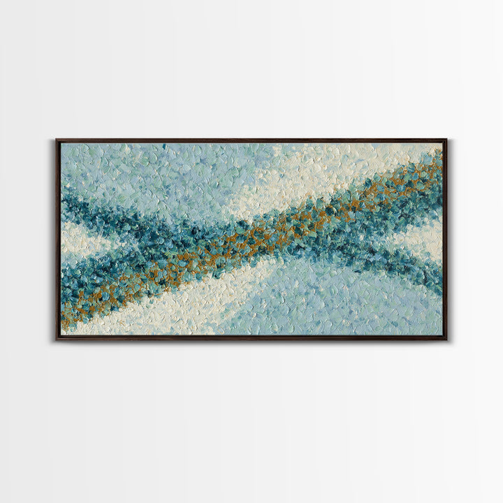 70s Sunset Stripes Framed Canvas Print, Retro Art, Print, Living Room Decor, Watercolor Art, Retro, Abstract Wall Art, RET-2x1-23