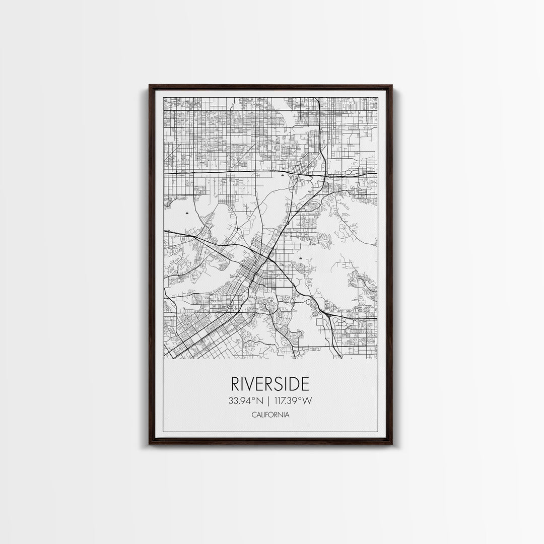 Riverside Street Map, California Map, City Map Art, Minimalist Art, Wall Art, Canvas Print, Unique Wall Décor, Boyfriend Gift, Travel Art
