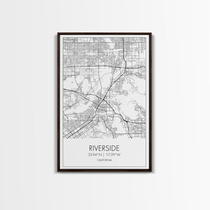 Riverside Street Map, California Map, City Map Art, Minimalist Art, Wall Art, Canvas Print, Unique Wall Décor, Boyfriend Gift, Travel Art