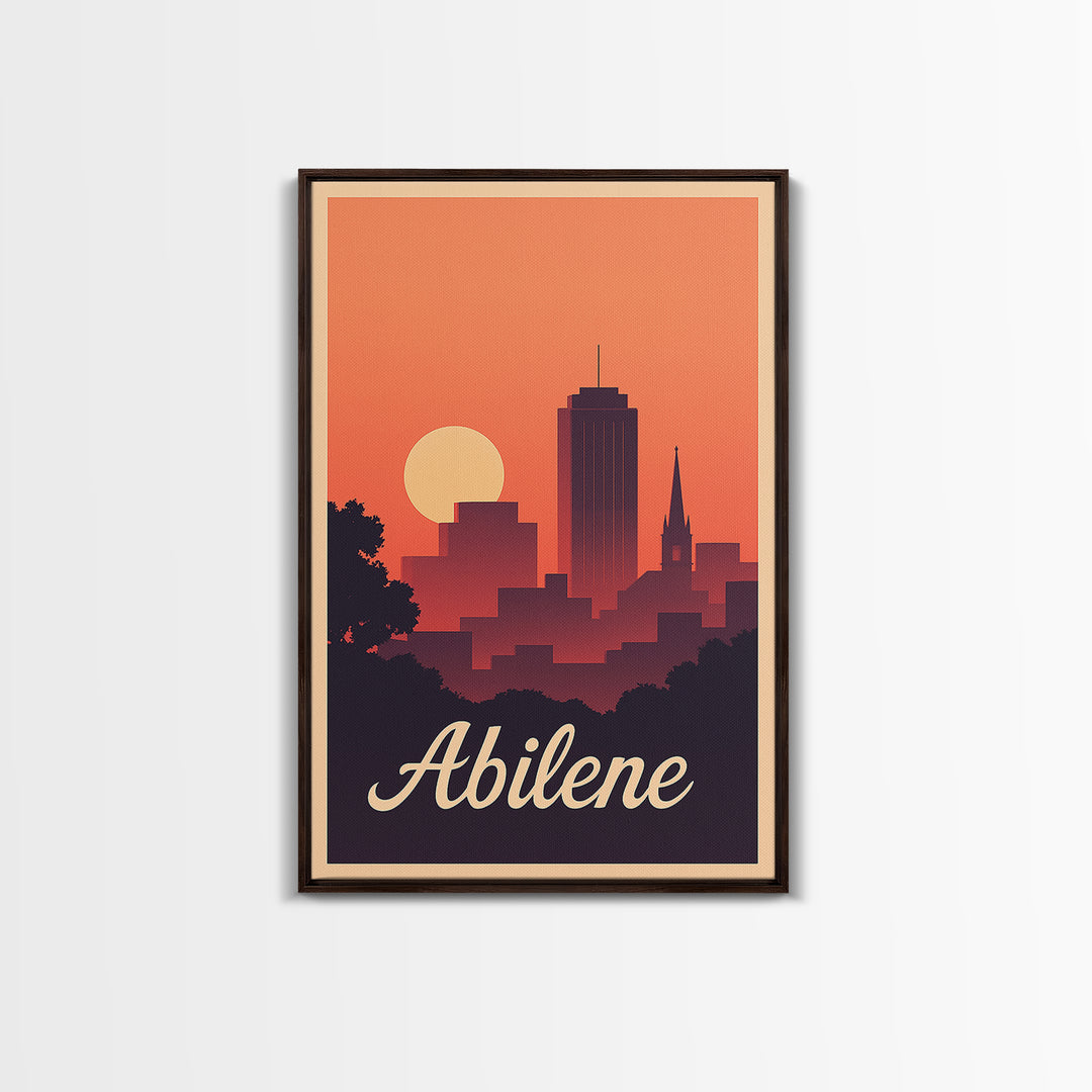 Abilene Texas Travel Poster, Canvas Print, Classic Travel Poster Art, Abilene City Art, Modern Wall Decor, Travel Art Print, Art Print