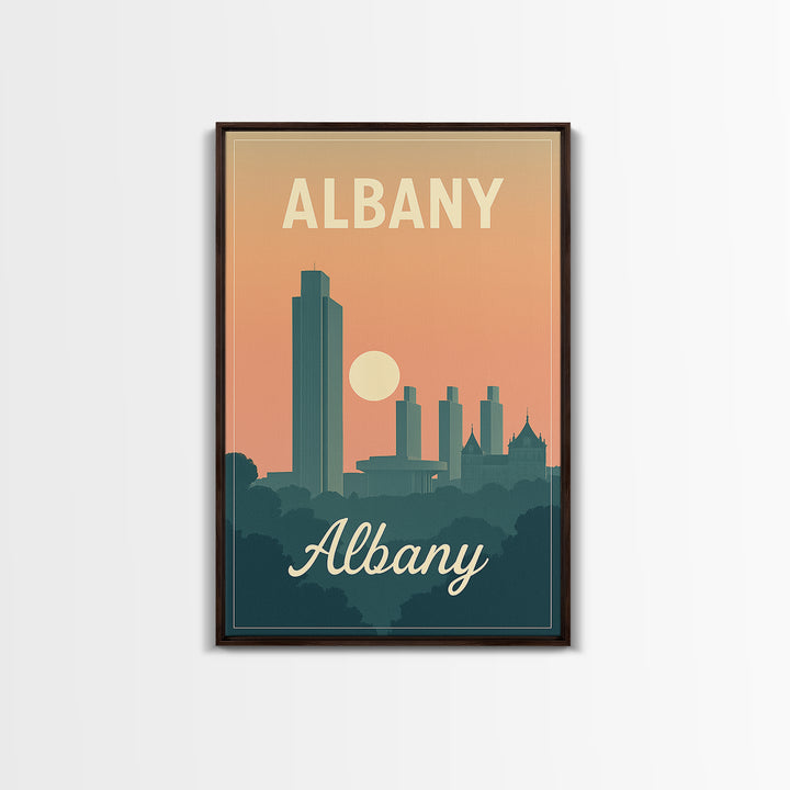 Albany New York Travel Poster, Canvas Print, Mid Century City Wall Art, Albany Travel Art, Poster Art, Vintage City Art, Retro Travel Print