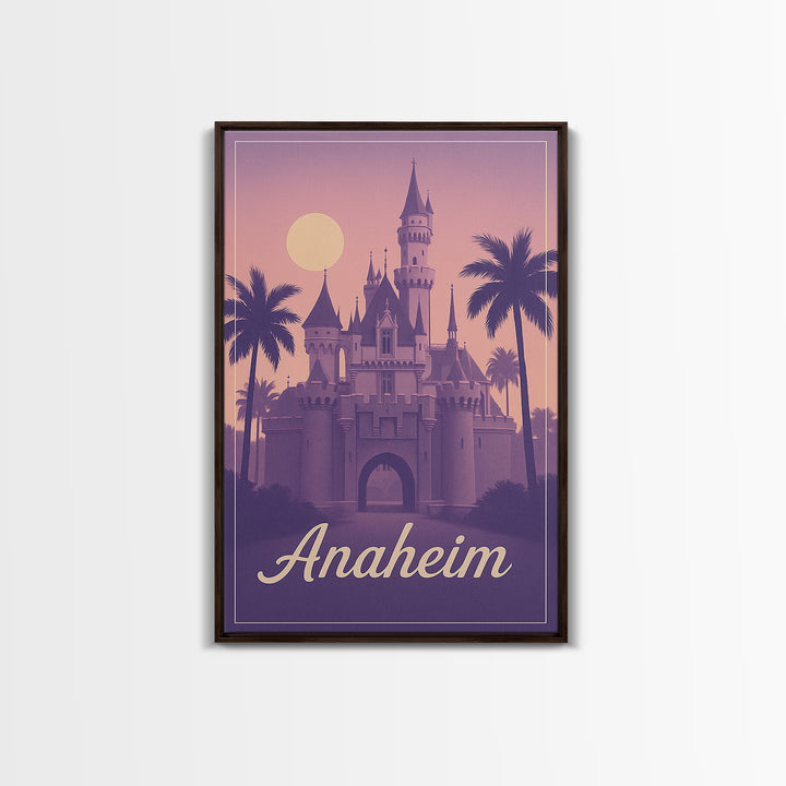 Anaheim Travel Poster, Framed Canvas Print, Mid Century City Wall Art, Anaheim Travel Art, Living Room Wall Art, Vintage City Art