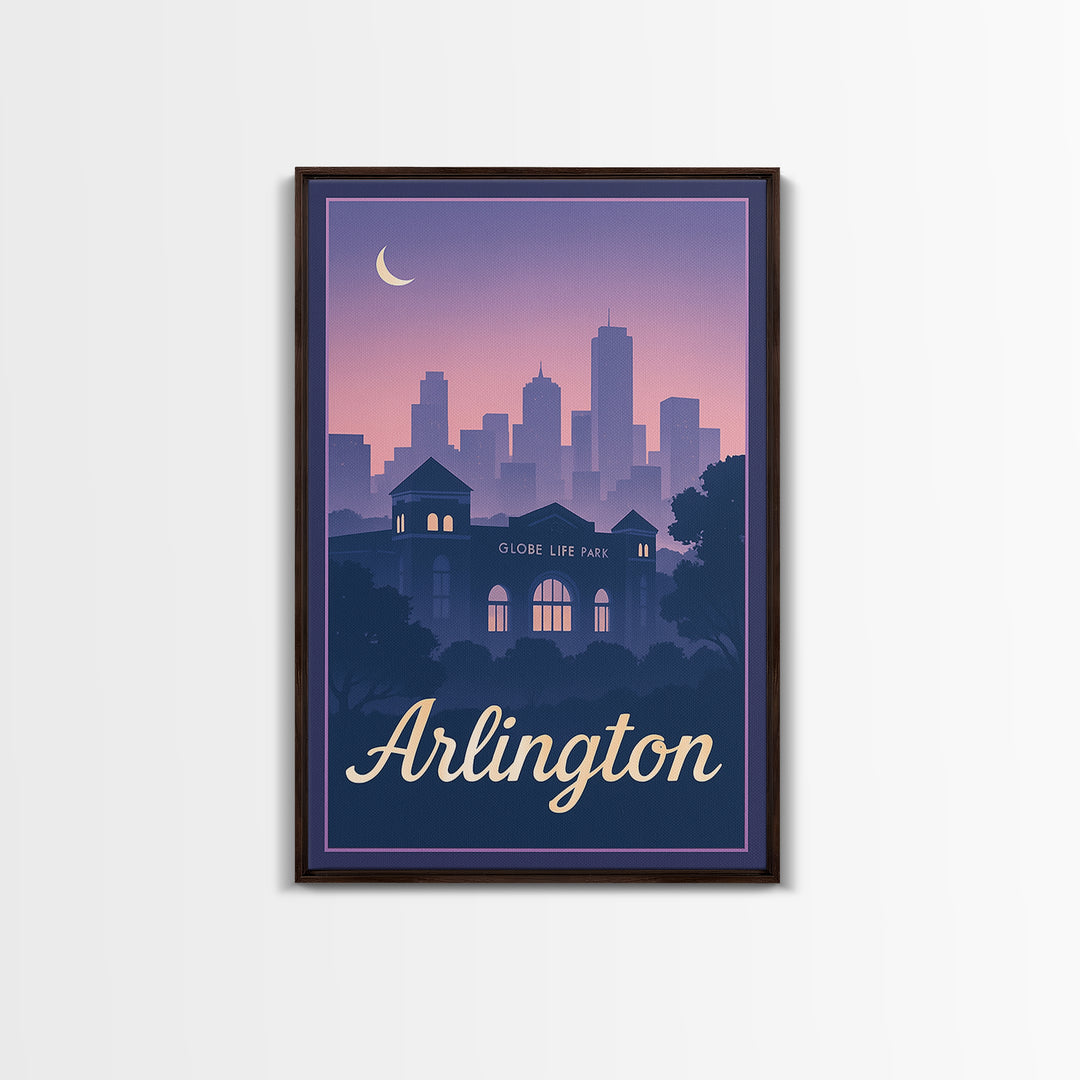 Arlington Travel Poster, Canvas Print, Mid Century City Wall Art, Arlington Poster Print, Gift For Travelers, Vintage City Art