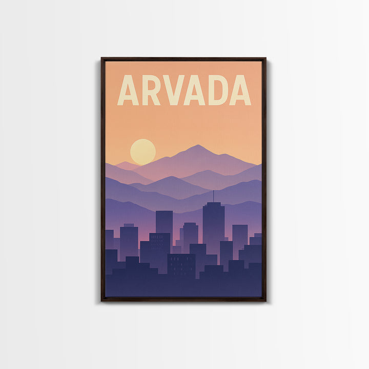 Arvada Colorado Travel Poster, Canvas Print, Classic Travel Poster Art, Arvada Wall Art, Wall Decor, City Illustration, Travel Poster Set