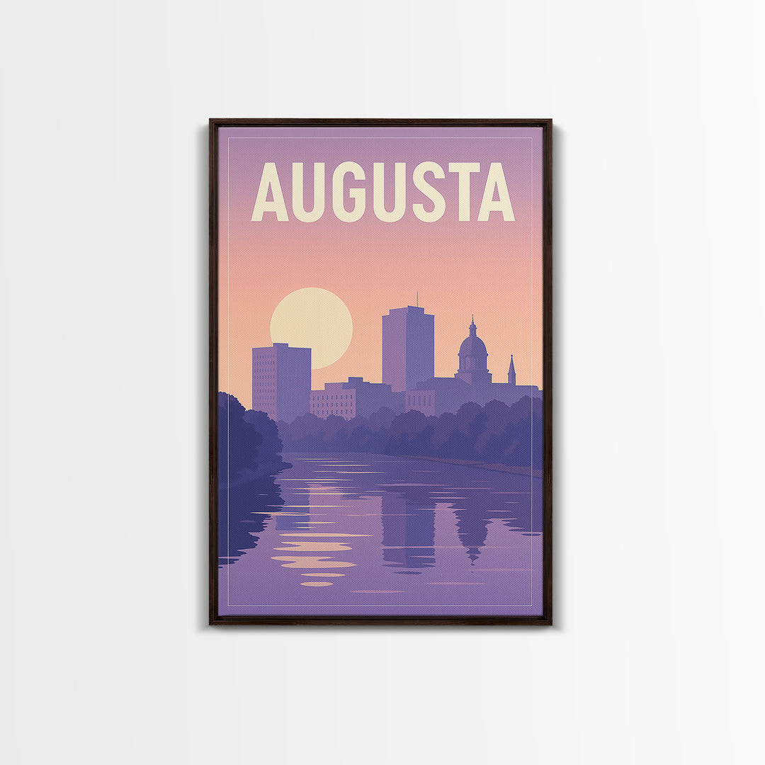 Augusta Travel Poster, Framed Canvas Print, Classic Travel Poster Art, Augusta Art Print, Travel Poster Set, Modern Wall Decor