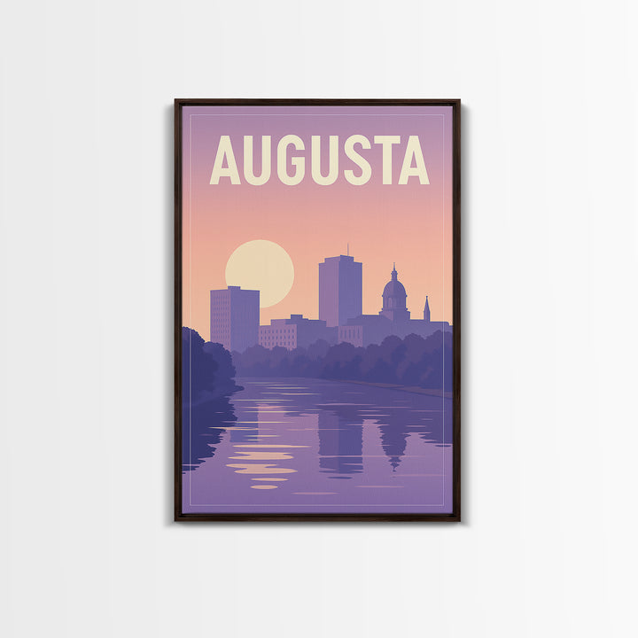 Augusta Travel Poster, Framed Canvas Print, Classic Travel Poster Art, Augusta Art Print, Travel Poster Set, Modern Wall Decor