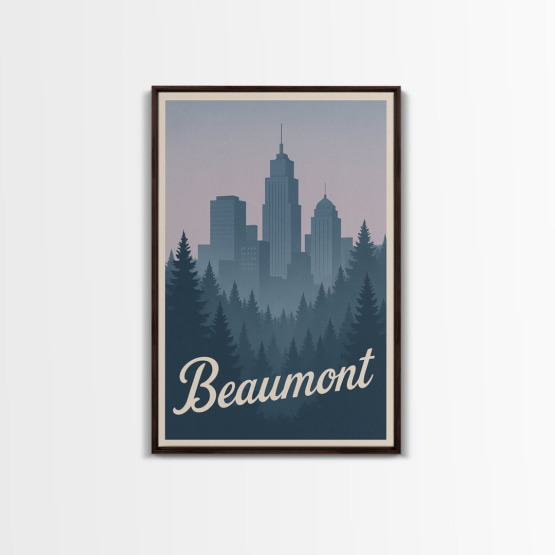 Beaumont Travel Poster, Framed Canvas Print, Classic Travel Poster Art, Beaumont Travel Art, Travel Art Print, Travel Wall Decor