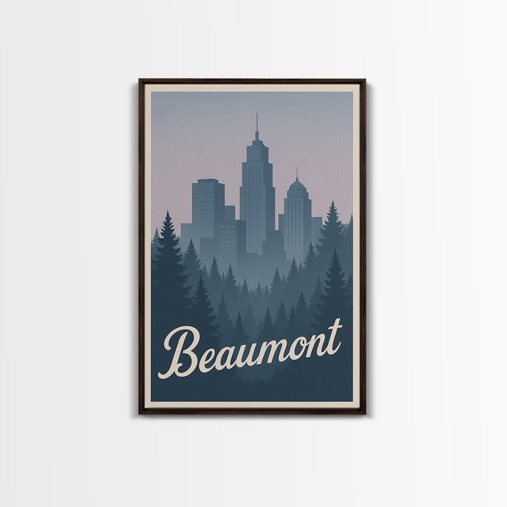 Beaumont Travel Poster, Framed Canvas Print, Classic Travel Poster Art, Beaumont Travel Art, Travel Art Print, Travel Wall Decor