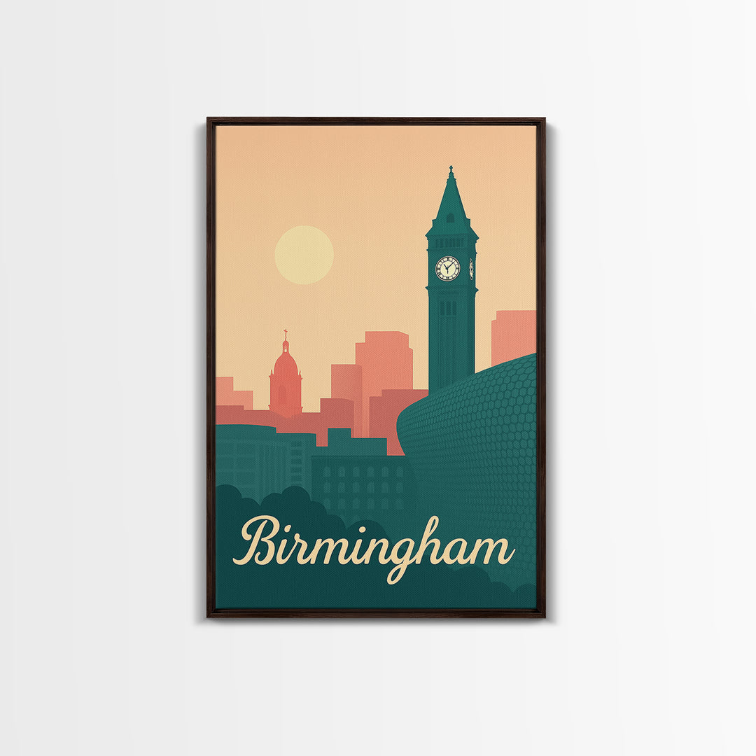Birmingham Alabama Travel Poster, Canvas Print, Classic Travel Poster Art, Birmingham Travel Art, Travel Poster Art, Travel Art Print