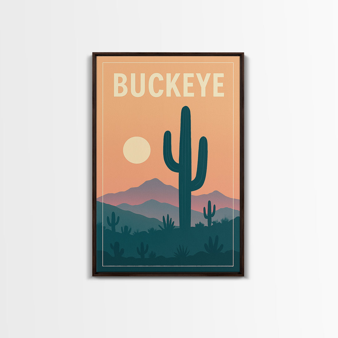 Buckeye Travel Poster, Canvas Print, Classic Travel Poster Art, Buckeye City Art, Gift For Travelers, Vintage City Poster, Poster Print