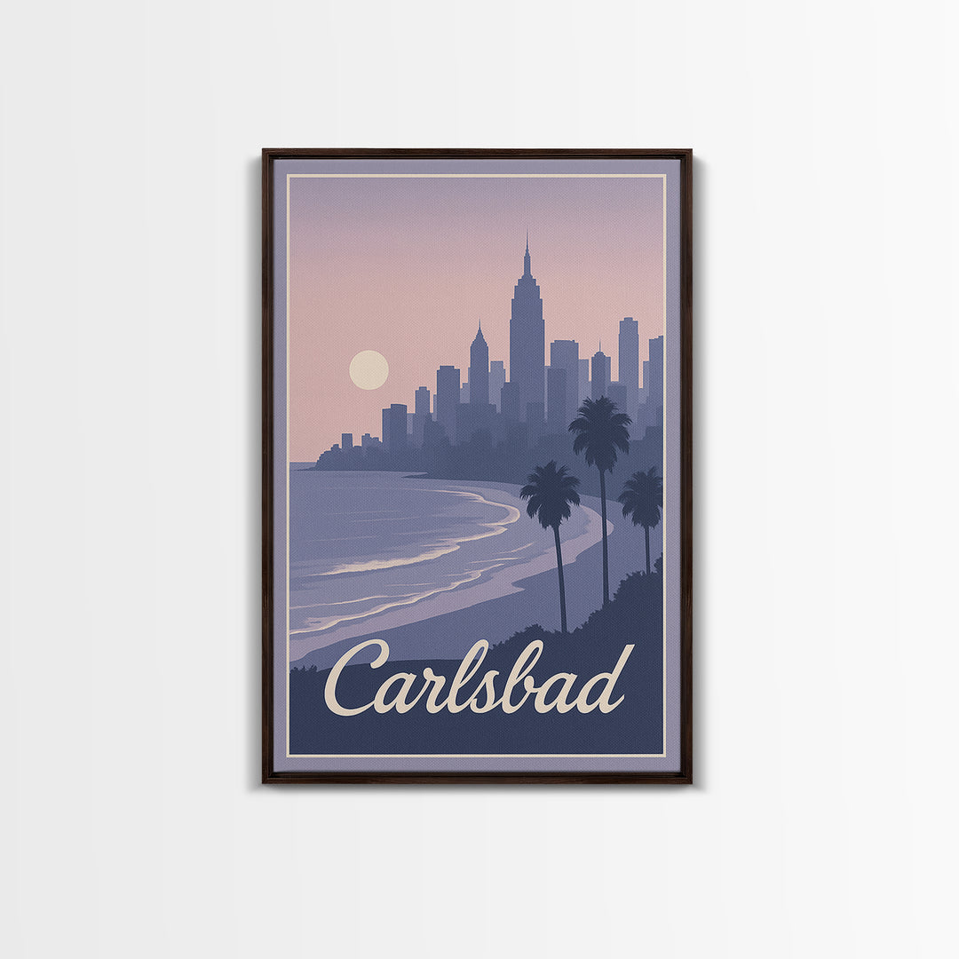 Carlsbad Travel Poster, Framed Canvas Print, Vintage Travel Poster Art, Carlsbad Art Print, Travel Art Print, Travel Poster Set