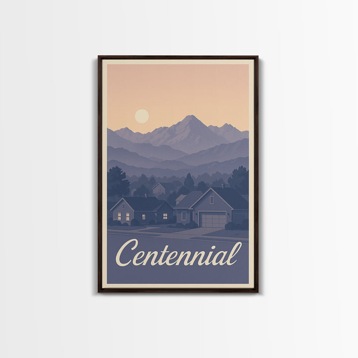Centennial Travel Poster, Canvas Print, Classic Travel Poster Art, Centennial Poster Print, Home Office Decor, City Travel Prints
