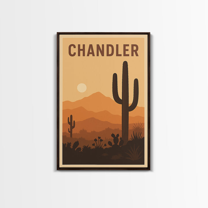 Chandler Travel Poster, Framed Canvas Print, Classic Travel Poster Art, Chandler City Art, Vintage City Art, Gift For Travelers