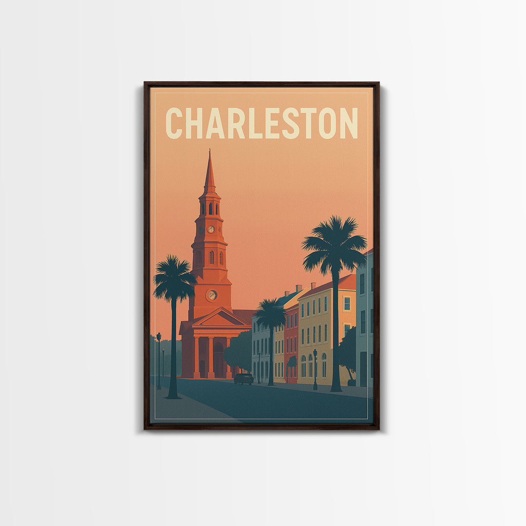Charleston Travel Poster, Canvas Print, Classic Travel Poster Art, Charleston Art Print, City Art Print, Gift For Travelers, Art Print