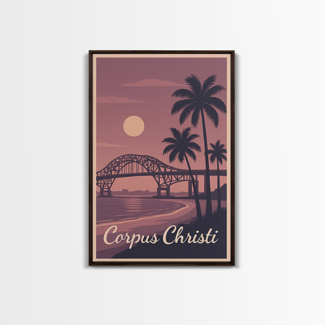 Corpus Christi Travel Poster, Canvas Print, Mid Century City Wall Art, Corpus Christi Art Print, Wanderlust Decor, Gift For Travelers