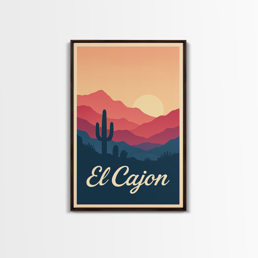 El Cajon California Travel Poster, Canvas Print, Classic Travel Poster Art, El Cajon Poster Print, Travel Poster Art, Gift For Travelers
