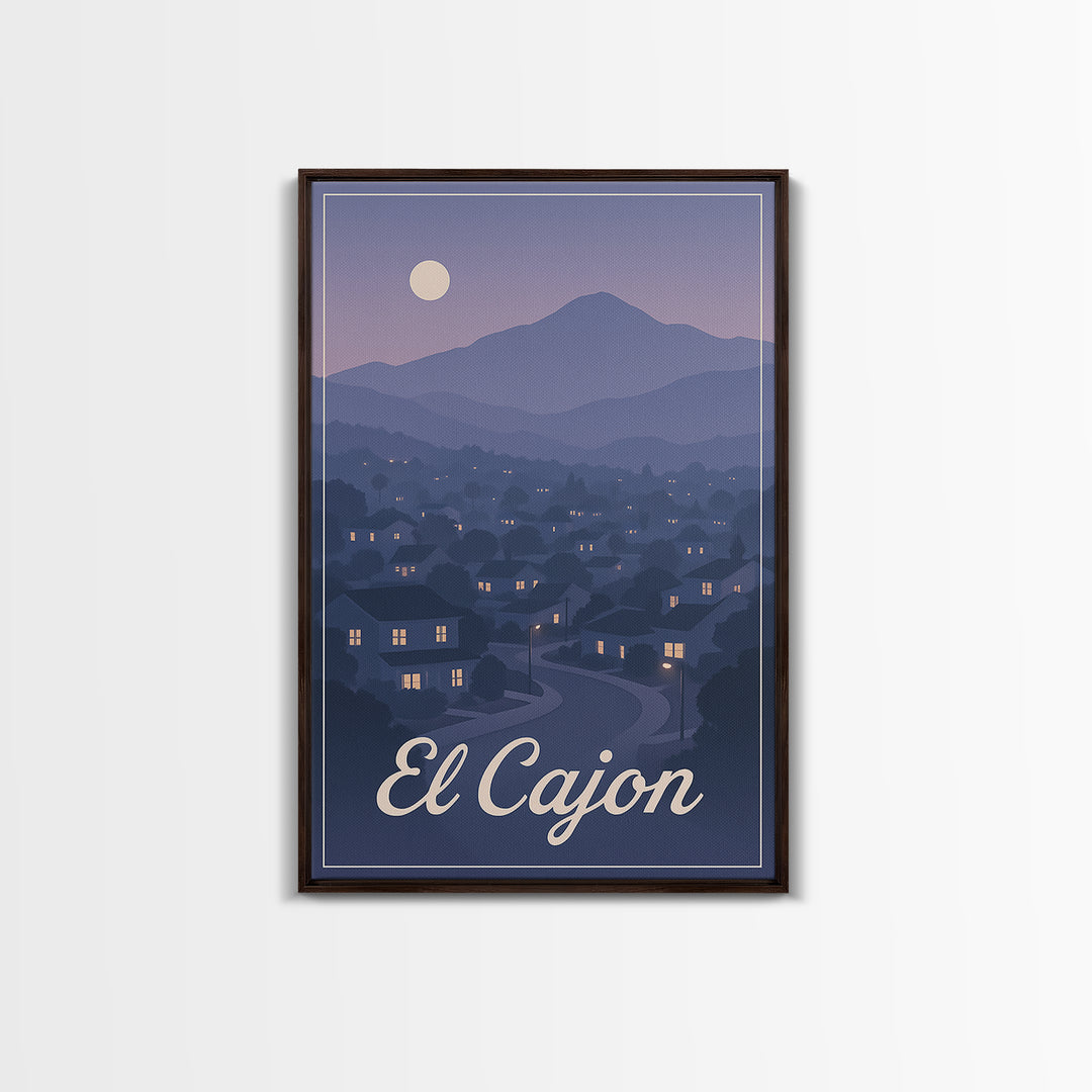 El Cajon Travel Poster, Canvas Print, Classic Travel Poster Art, El Cajon Wall Art, Gift For Travelers, Travel Wall Decor, Travel Art Print