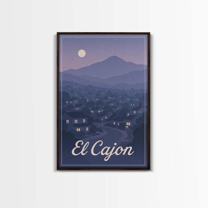 El Cajon Travel Poster, Canvas Print, Classic Travel Poster Art, El Cajon Wall Art, Gift For Travelers, Travel Wall Decor, Travel Art Print