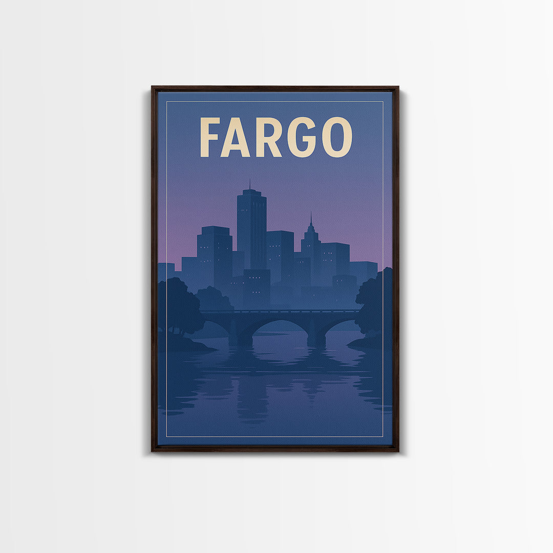 Fargo North Dakota Travel Poster, Canvas Print, Classic Travel Poster Art, Fargo Travel Art, Travel Art Print, Wall Art, Wall Art