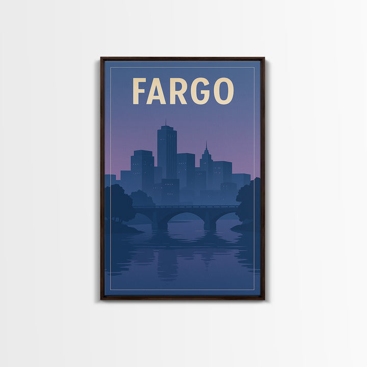 Fargo North Dakota Travel Poster, Canvas Print, Classic Travel Poster Art, Fargo Travel Art, Travel Art Print, Wall Art, Wall Art