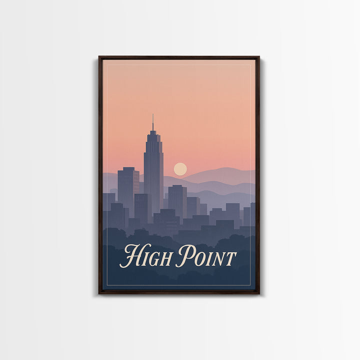High Point Travel Poster, Canvas Print, Vintage Travel Poster Art, High Point City Art, Retro Travel Print, City Travel Prints