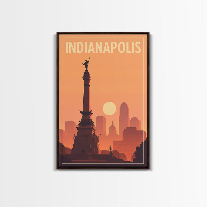Indianapolis Indiana Travel Poster, Canvas Print, Classic Travel Poster Art, Indianapolis Travel Art, Vintage Travel Art, Travel Wall Art