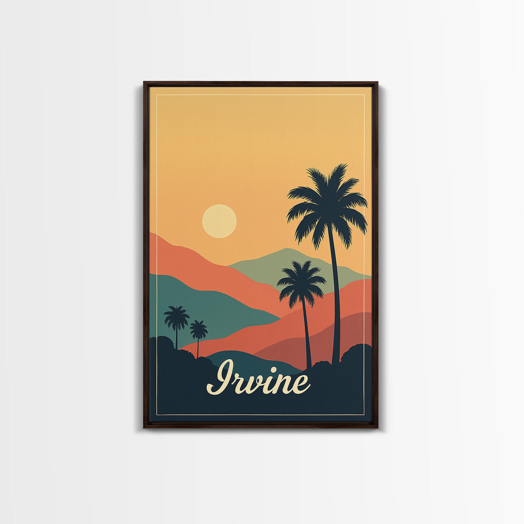Irvine California Travel Poster, Canvas Print, Classic Poster Art, Irvine Poster Print, City Illustration, City Art Print, Travel Poster Set