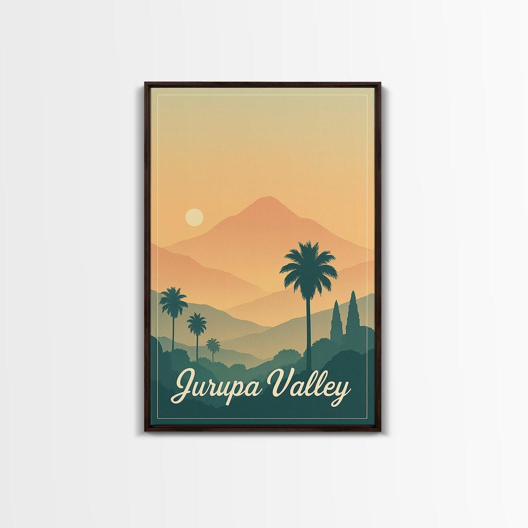 Jurupa Valley California Travel Poster, Canvas Print, Mid Century City Wall Art, Jurupa Valley Poster Print, Wall Decor, Travel Posters