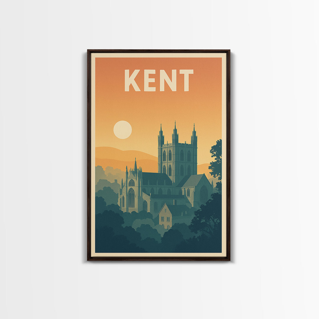 Kent Travel Poster, Canvas Print, Classic Travel Poster Art, Kent Travel Art, Travel Poster Set, Retro Travel Print, Travel Wall Art