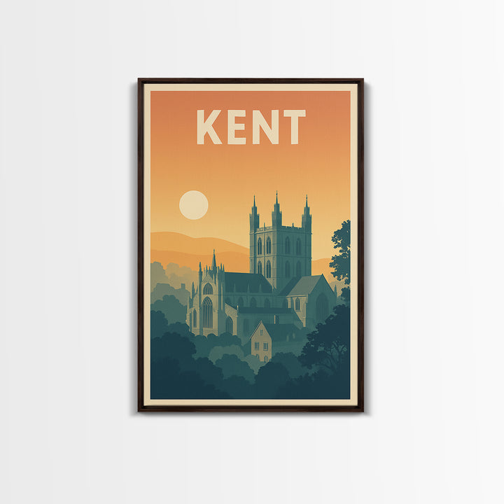 Kent Travel Poster, Canvas Print, Classic Travel Poster Art, Kent Travel Art, Travel Poster Set, Retro Travel Print, Travel Wall Art