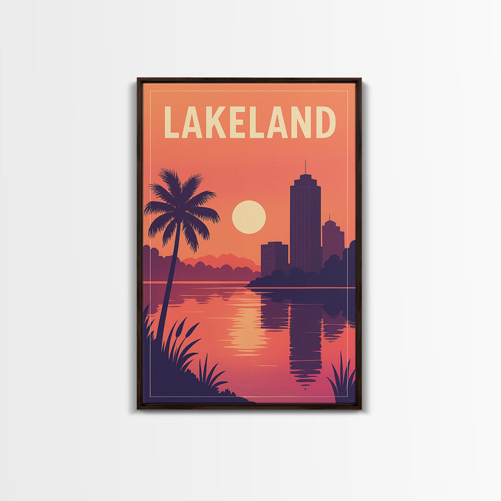 Lakeland Travel Poster, Canvas Print, Vintage Travel Poster Art, Lakeland Poster Print, City Art Print, City Travel Prints, Travel Gift