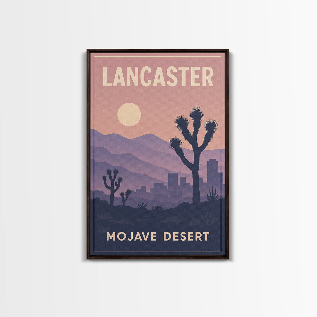 Lancaster California Travel Poster, Canvas Print, Classic Travel Poster Art, Lancaster Wall Art, Wall Decor, City Art Print, Travel Wall Art