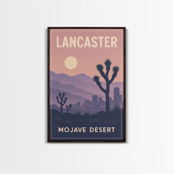 Lancaster California Travel Poster, Canvas Print, Classic Travel Poster Art, Lancaster Wall Art, Wall Decor, City Art Print, Travel Wall Art