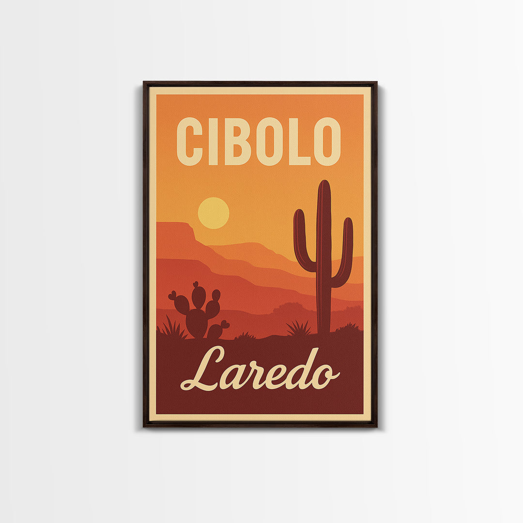 Laredo Texas Travel Poster, Canvas Print, Mid Century City Wall Art, Laredo Poster Print, City Art Print, Fine Art Print, Vintage Print