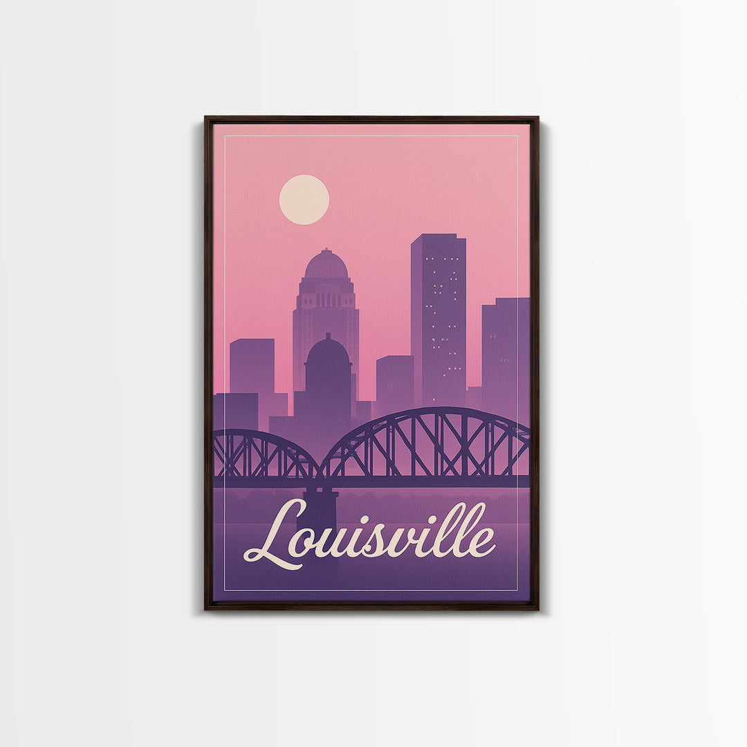 Lewisville Travel Poster, Framed Canvas Print, Classic Travel Poster Art, Lewisville Art Print, Vintage City Poster, Vintage City Art