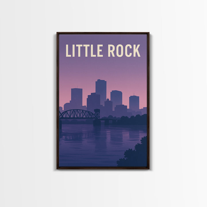 Little Rock Travel Poster, Canvas Print, Vintage Travel Poster Art, Little Rock Poster Print, City Travel Prints, Travel Poster Art