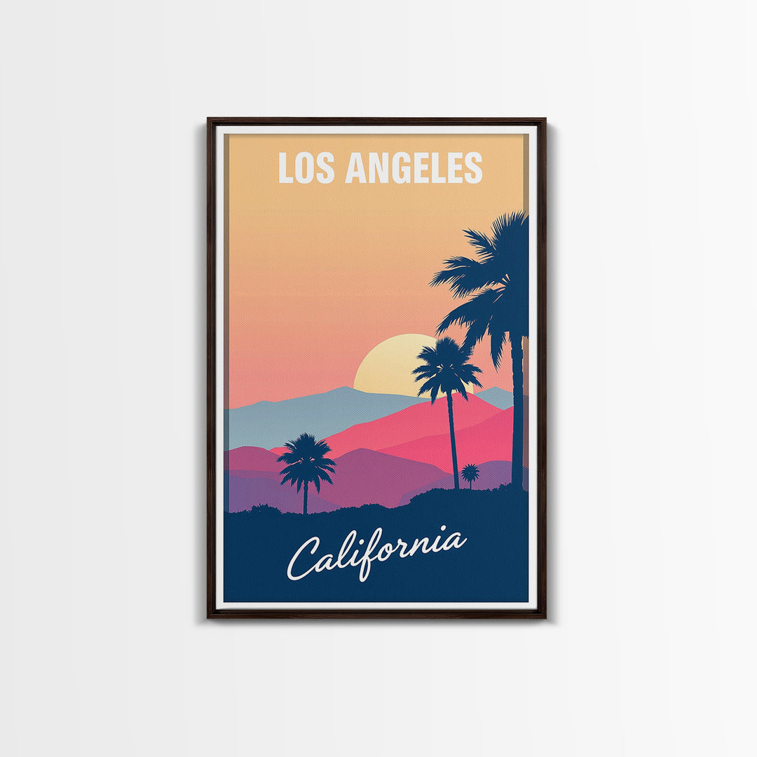 Los Angeles California Travel Poster, Canvas Print, Mid Century City Wall Art, Los Angeles Travel Art, Art Print, Vintage City Art, Wall Art