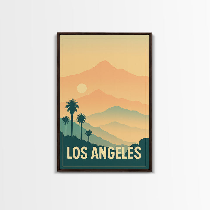 Los Angeles Travel Poster, Canvas Print, Classic Travel Poster Art, Los Angeles Art Print, Travel Art Print, Travel Wall Art, Home Decor