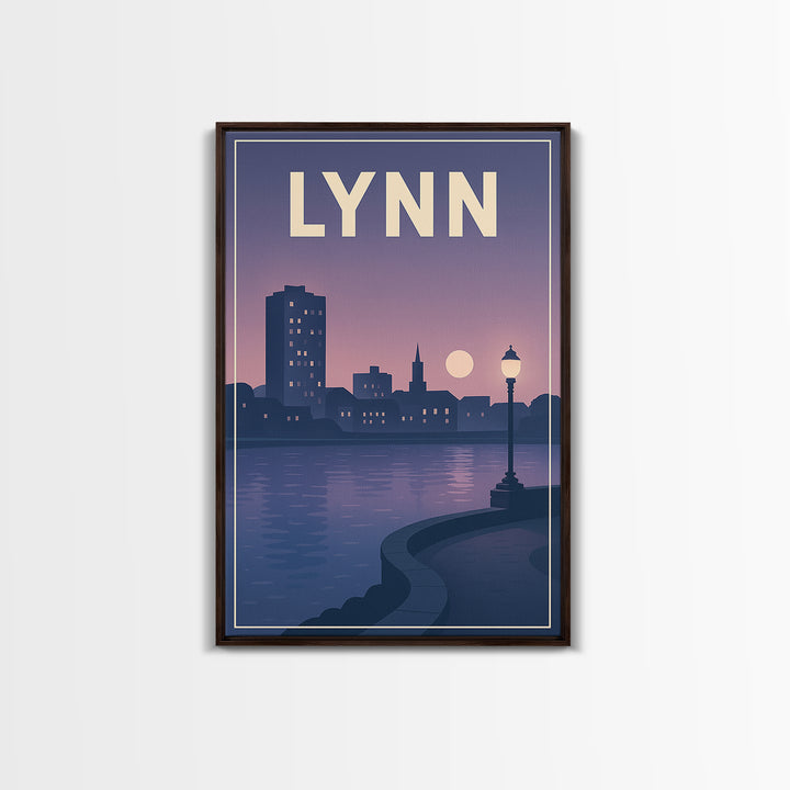 Lynn Travel Poster, Canvas Print, Mid Century City Wall Art, Lynn Poster Print, City Art Print, Vintage Travel Print, Travel Art Print