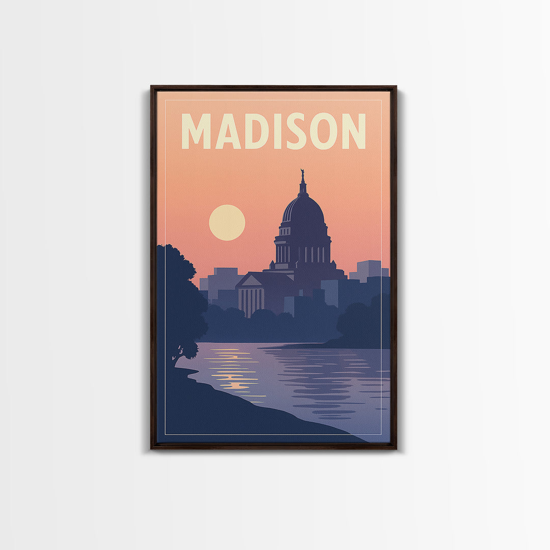 Madison Travel Poster, Canvas Print, Classic Travel Poster Art, Madison Art Print, City Art Print, Travel Art Print, Home Office Decor
