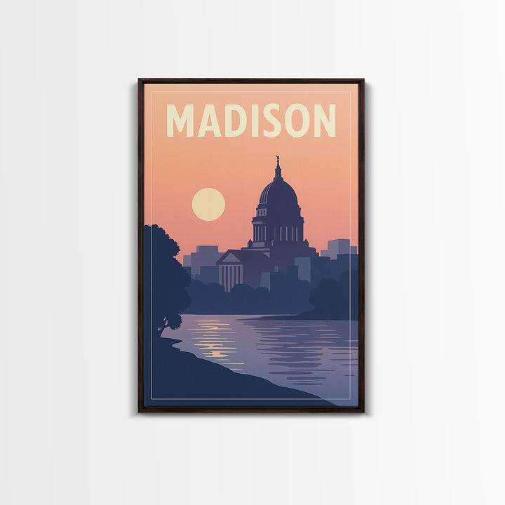 Madison Travel Poster, Canvas Print, Classic Travel Poster Art, Madison Art Print, City Art Print, Travel Art Print, Home Office Decor