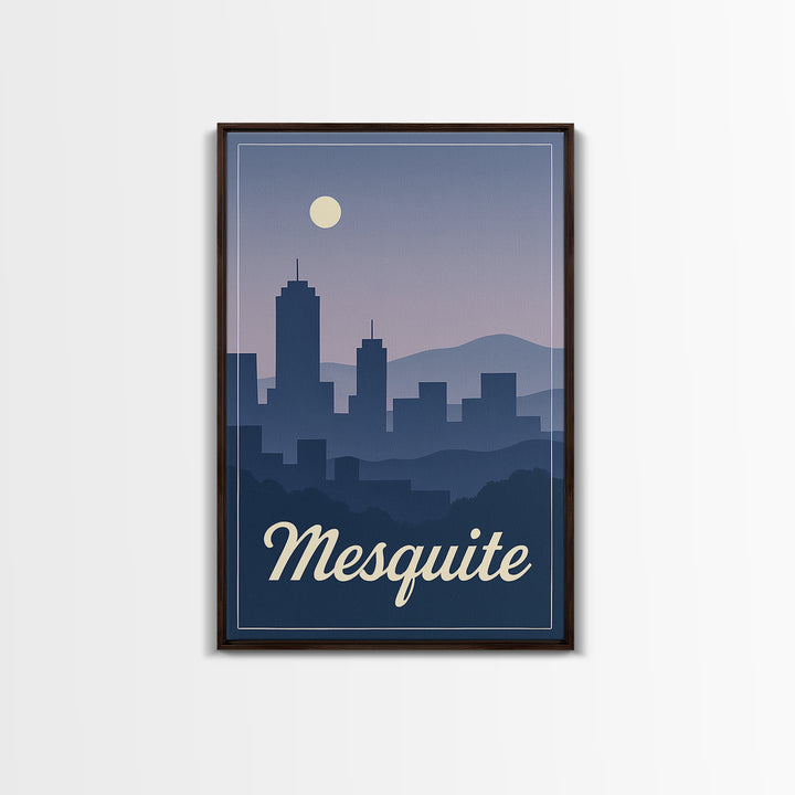 Mesquite Travel Poster, Framed Canvas Print, Mid Century City Wall Art, Mesquite Poster Print, Travel Poster Set, Home Office Decor