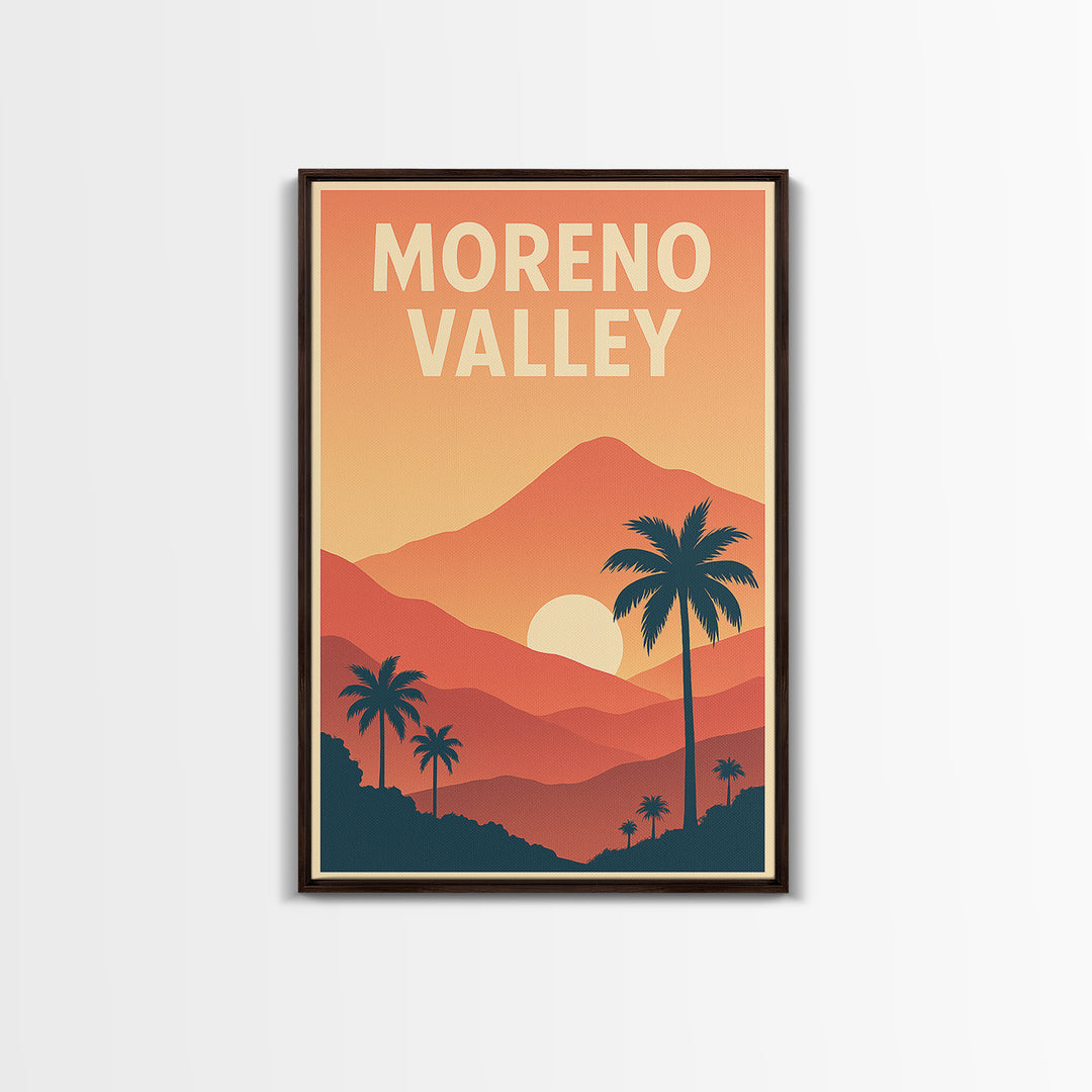 Moreno Valley Travel Poster, Canvas Print, Classic Travel Poster Art, Moreno Valley Travel Art, Vintage Travel Print, City Illustration