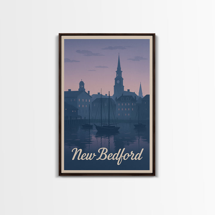New Bedford Travel Poster, Framed Canvas Print, Vintage Travel Poster Art, New Bedford Poster Print, Fine Art Print, Vintage Travel Art