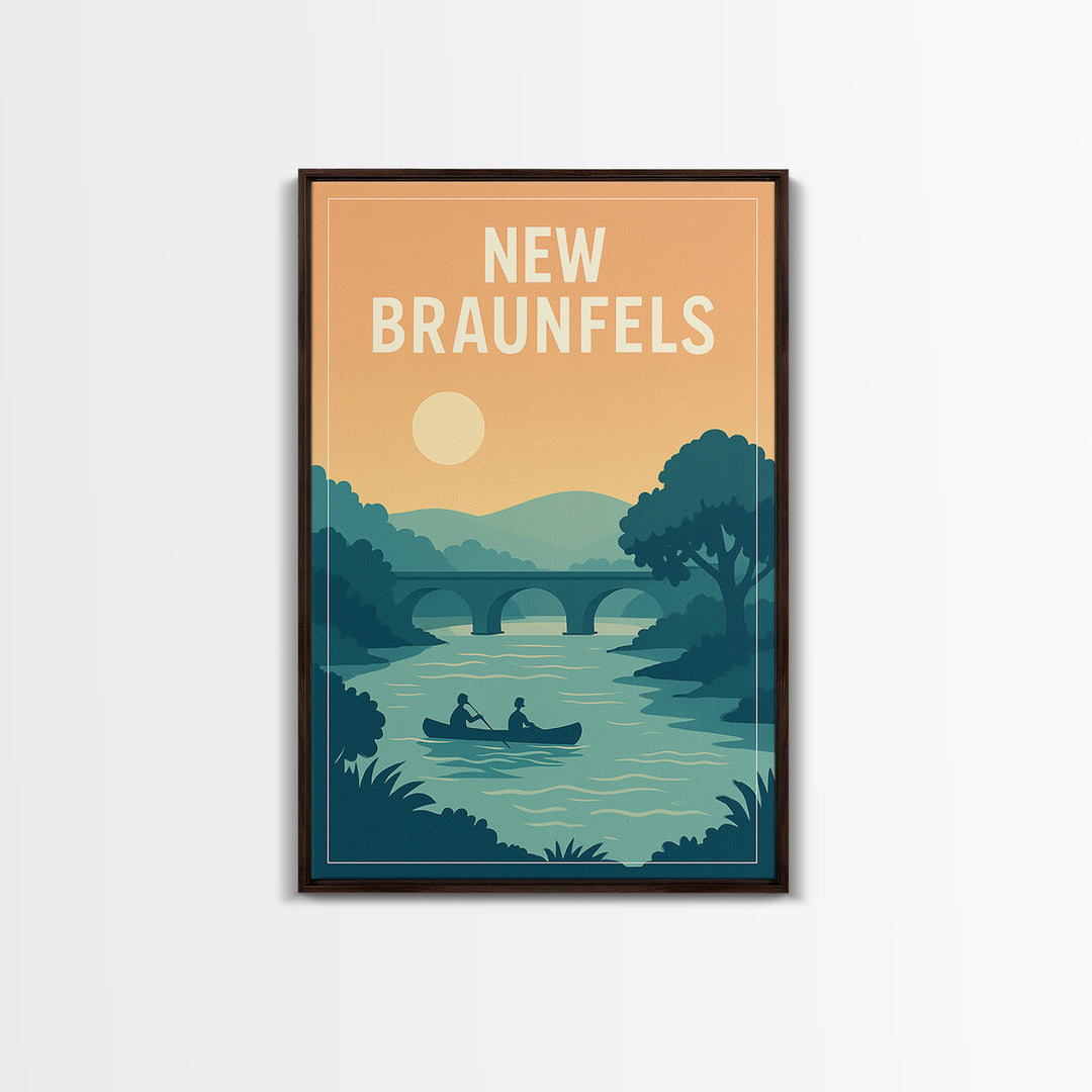 New Braunfels Texas Travel Poster, Canvas Print, Vintage Travel Poster Art, New Braunfels Wall Art, Gift For Travelers, City Travel Prints